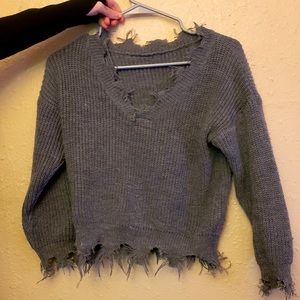 Custom Frayed Sweater